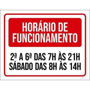 Imagem de Kit 10 Placa Acm Horário Funcionamento Dias Da Semana 18X23 - Sinalizo