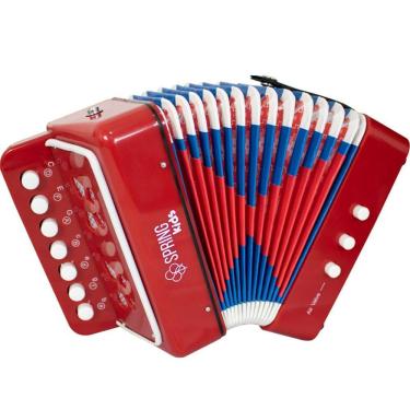 Imagem de Acordeon Infantil Mini Sanfona Spring Kids Spk-73Vm Vermelho