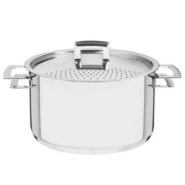 Imagem de Espagueteira Tramontina Brava 24 Cm 6,1 L Em Aço Inox Com Fundo Triplo Tampa E Alças 62...