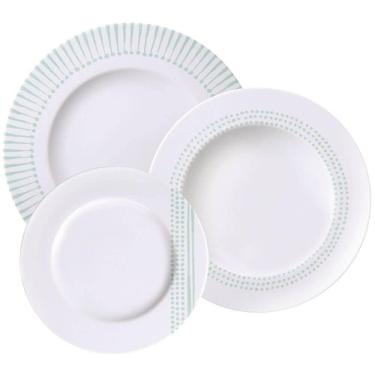 Imagem de Jogo De Pratos Tramontina Monocroma Em Porcelana Decorada 12 Peças - 96589053