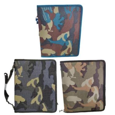 Imagem de Fichário Caderno Argola Divisória Camuflado Exército Escolar - Lins, V