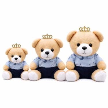 Imagem de Trio Ursinhos de Pelúcia Príncipe Coroa Decoração Nicho Urso Ted - Gir