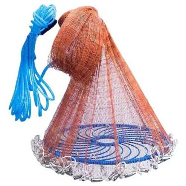 Imagem de Rede Pesca Tarrafa Chinesa Pescaria Multifilamento Peixe Robalo Siri C