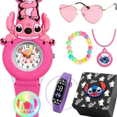 Imagem de relogio infantil crianca + oculos colar caixa + pulseira silicone stit