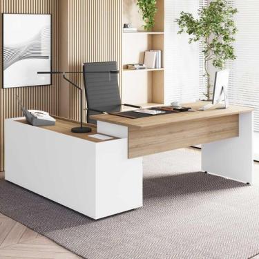 Imagem de Mesa em L Diretor 1,80m x 1,70m p/ Escritório com Armário Lateral 1 Ca