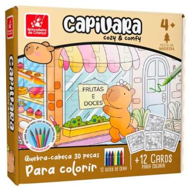 Imagem de Quebra Cabeça Cozy & Confy Capivara Para Colorir 30 Peças BDC, Unica