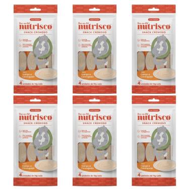 Imagem de Kit Petisco Gatos Snack Cremoso Nutrisco Frango e Caranguejo 56g C/6 Unidades