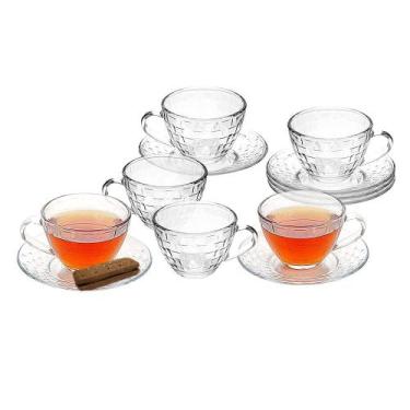 Imagem de Conjunto de Xícaras Cazza Picnic em Vidro 290ml 6 Peças, UNICA