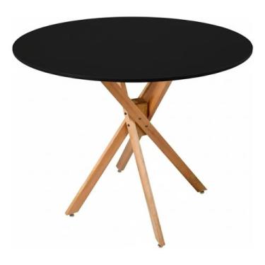 Imagem de Mesa Para Jantar 80cm Redonda Base Akemi Escrivaninha Sala Estar Cozin