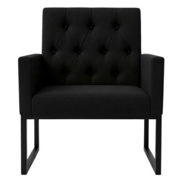 Imagem de 1 Poltrona para Recepção Thais com Base de Ferro Preto Resistente - Mó