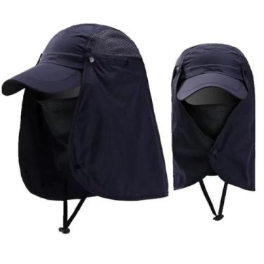 Imagem de Boné Chapéu Pesca Caminhada Com Proteção Uv Mosquito Unissex - - ShopM