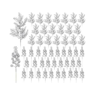 Imagem de Flores Artificiais Com Glitter, 18 Peças, Decoração Para Árvore De Nat