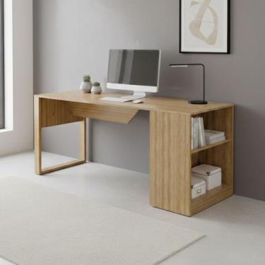 Imagem de Escrivaninha Mesa Escritório 160cm Amêndoa - Tecno Mobili