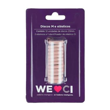 Imagem de Kit Discos M e Elásticos para Caderno Inteligente CI231018 Rosê Pérolado - CI