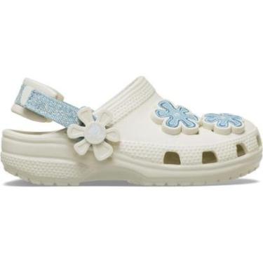 Imagem de Sandália Crocs Classic Denim Flower Adjustable Backstrap Clog T Summit White-Unissex