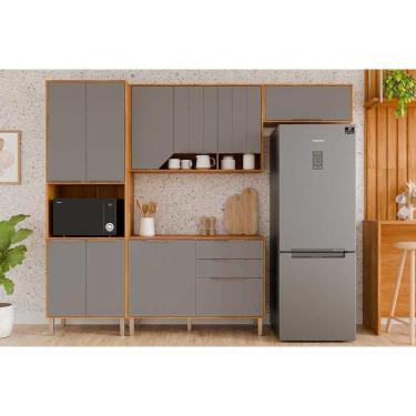 Imagem de Cozinha Completa Celeste C4P262 Kit 4 Peças com Portas Prateleiras e Nichos em MDF 120c...