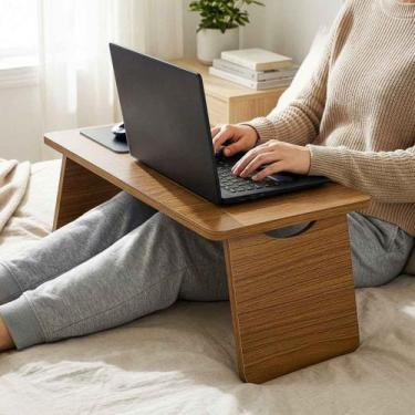 Imagem de Suporte Notebook Com Dobradiças Metálicas Reforçada Apoio Cama - Beto 