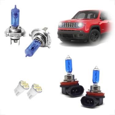 Imagem de Kit Lâmpadas Halógena Super Branca H4 H11 Farol Baixo Alto e Milha Ren