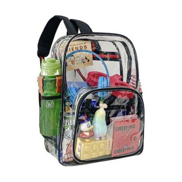 Imagem de Mochila de PVC transparente à prova d'água para laptop de 15,6 polegad