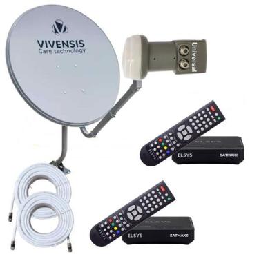 Imagem de Antena Parabólica Banda KU + 02 Receptores ELSYS SATMAX 6
