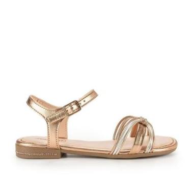 Imagem de Sandália Pink Cats Infantil Rasteira Metalizada V4472-Feminino