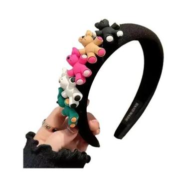 Imagem de Tiara De Cabelo Grande Com Flor Colorida Para Meninas, Acessório De Ca