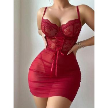 Imagem de Conjunto De Pijama Sexy De Renda Para Mulheres, Roupas De Dormir Sensu