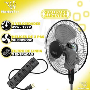 Imagem de Ventilador Torre Ajustavel Coluna 3 Pás Hélices 45w 130cm Tripé 127v +