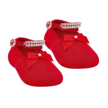 Imagem de Meia Bebe Infantil com Detalhe em Strass e Conforto - Selene, 0 a 5 me