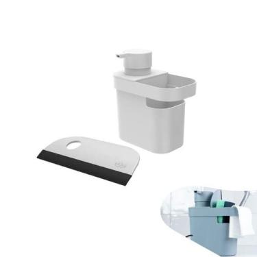 Imagem de Kit 2 Peças Cozinha Organizador Dispenser Porta Detergente Rodo Pia - 