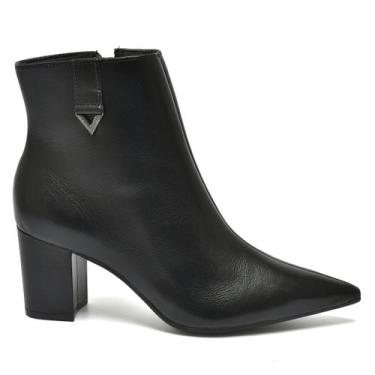 Imagem de Bota Via Marte Feminina Couro Salto Bloco 236-009-01, 38, Preto