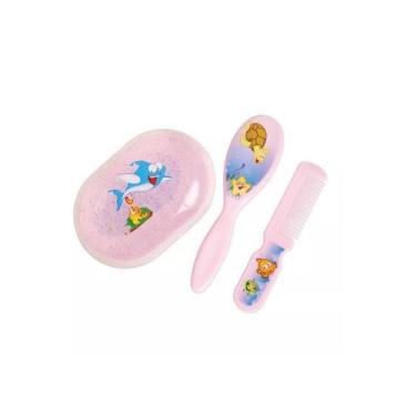 Imagem de Kit Hora Do Banho Do Bebê Saboneteira E Escovas - Milla
