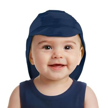 Imagem de Boné Praia Bebê e Infantil Proteção UV Cores Up Baby, Azul escuro, 3