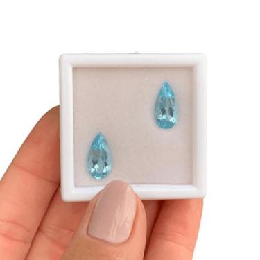 Imagem de Água Marinha Azul Gota Par 4,86ct - ENE2ESE