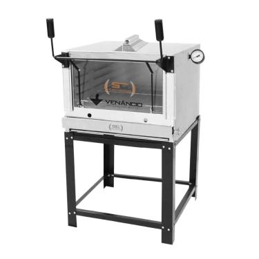 Imagem de Forno Refratário a Gás Infravermelho Metalúrgica Venâncio Firiv80 em Aço Inox com Pedra Refratária Inox