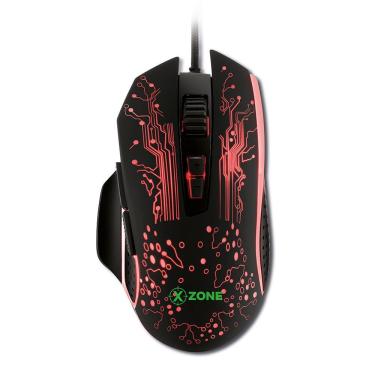 Imagem de Mouse Gamer com Fio GMF-03 3200DPI 8 Botões Iluminação LED Ergonômico Preto Xzone