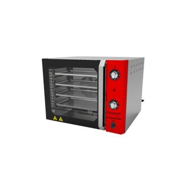 Imagem de Forno Turbo Elétrico Convector Smart Basic Metalúrgica Venâncio FCSB4E Aço Inox 55L Painel Vermelho 220V