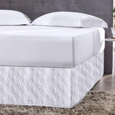 Imagem de Saia Box Queen Easy Fit de Tecido Branco 1 Peça para Cama Box Altenburg Elegante e Fácil de Colocar