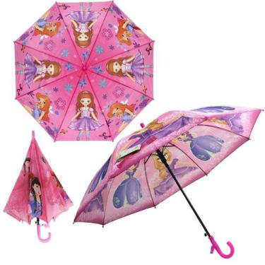Imagem de Guarda Chuva automático de personagens infantil para Meninas Sombrinha