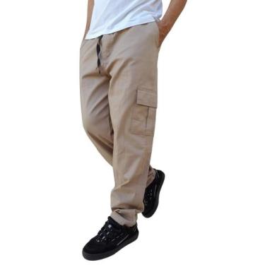 Imagem de Calça Cargo Juvenil Infantil 6 Bolsos Skatista Adolescente - Via Lance
