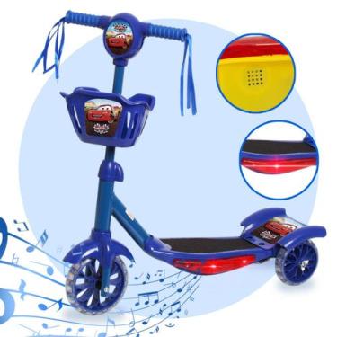 Imagem de Patinete Infantil Azul 3 Rodas Para Menino Com Led Som - Toys 2U