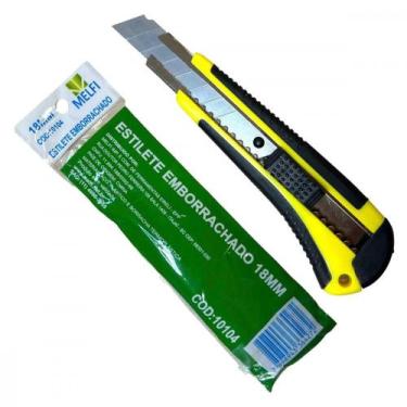Imagem de Estilete Largo Melfi Cabo Emborrachado 18Mm - 10104 - Kit C/6 Pecas