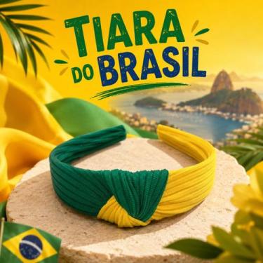 Imagem de Tiara Feminina Brasil Verde e Amarela  Estilo para Todas as Ocasiões