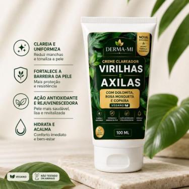 Imagem de Creme Clareador Virilhas e Axilas Derma-Mi 100ml  Dolomita Rosa Mosque