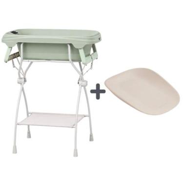 Imagem de Banheira Idigo Plus com Suporte + Trocador Mavis Cor: Verde Sage Green