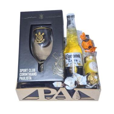 Imagem de Cesta Presente Corinthians Pai Torcedor com Taça e Cerveja - Empório C