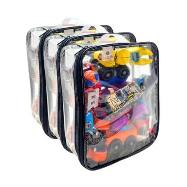Imagem de Kit 3 Organizadores de Brinquedos PVC bubag Transparente Tamanho P, Pr