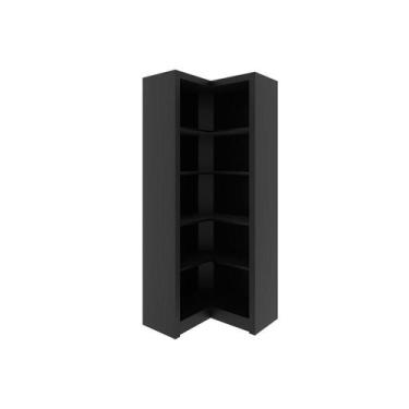 Imagem de Estante de Livros ME4132 de Canto c/ 4 Prateleiras Preto - Tecno Mobil