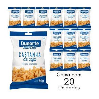 Imagem de Kit 20 Unidades De Castanha De Caju Torrada E Salgada Dunorte Pacote D