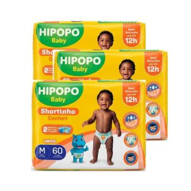 Imagem de Kit c/3un fralda calça hipopó tam m 60un cada